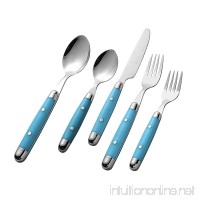 Intriom Kitchenware 20 piece (4-Sets) Cutlery Flatware Set Stainless with Stylish Sturdy Plastic covered Light Blue handles - B01M0LRMCL